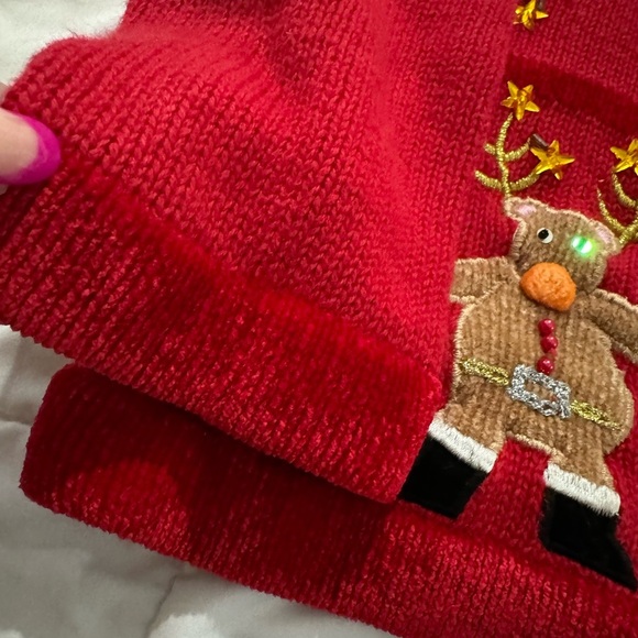 Quacker Factory VTG ZipUp Reindeer Cardigan Sweater Ugly Christmas Grannycore SM - Picture 7 of 14